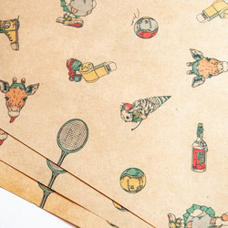 「テニス」A４ クラフト １０枚 ラッピングペーパー  包装紙  tennis_a4_craft 4枚目の画像