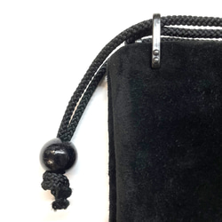 信玄袋(マチ有り、小) ピッグスエード、センターハギ有り、ブラック 5枚目の画像