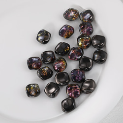 ぺあーん☆正方形オーロラ【14mm】28コ ガラスビジュー 正方形オーロラ28コ ガラスビジュー
