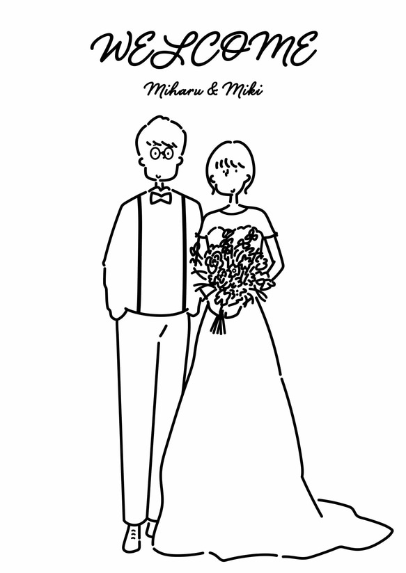ウェルカムボード 結婚式 イラスト 4枚目の画像