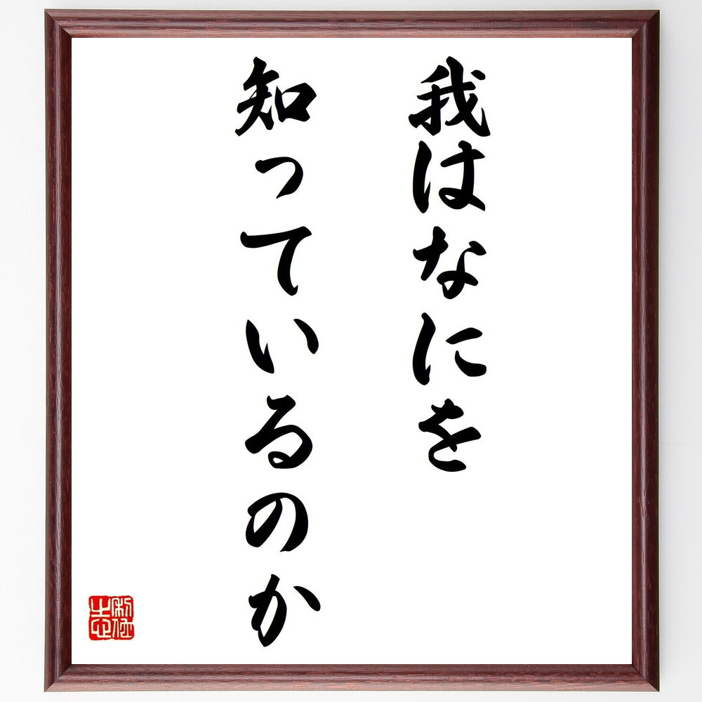 モンテーニュの名言「我はなにを知っているのか」手書き書道色紙額／受注後の毛筆直筆（Z3335）