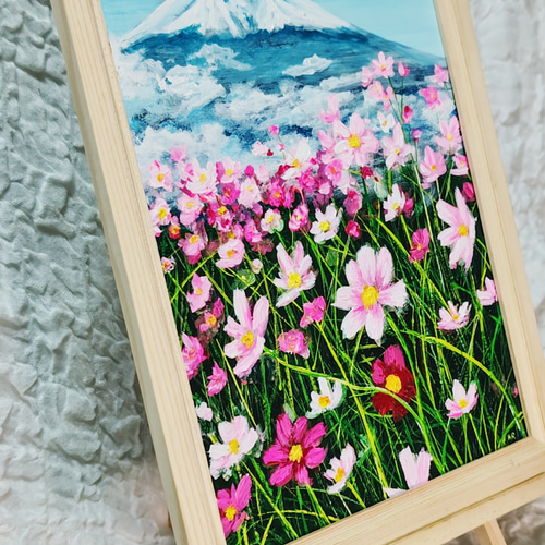 油絵 絵画 【コスモス畑と富士山】 絵画 HR 通販 14590907 油絵 絵画 【コスモス畑と富士山】 絵画 HR 通販 14590907