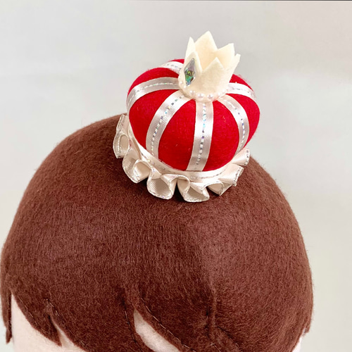 再販15以上〉【受注制作】フェルトとリボンの小さな王冠 ベビー