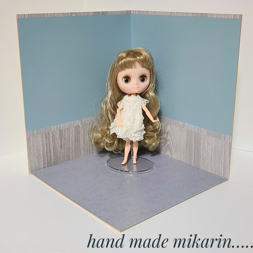 撮影用背景ボード（ブルー）【ドールハウス】 その他人形