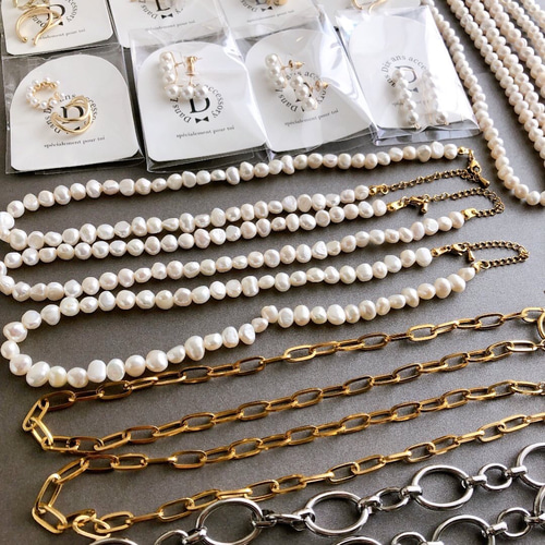 ささ　天然バロックパール × 925シルバー ネックレス　ゴールド バロックパールネックレス | c h é m e