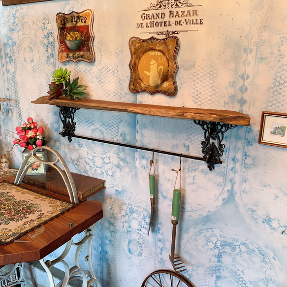 アンティーク調 コベント アイアン 飾り棚 ウォールシェルフ