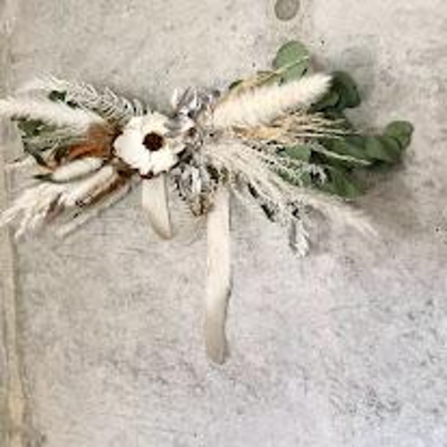 wa2様ご注文分ココフラワーとパンパスグラスの横スワッグ（全長約55cm  