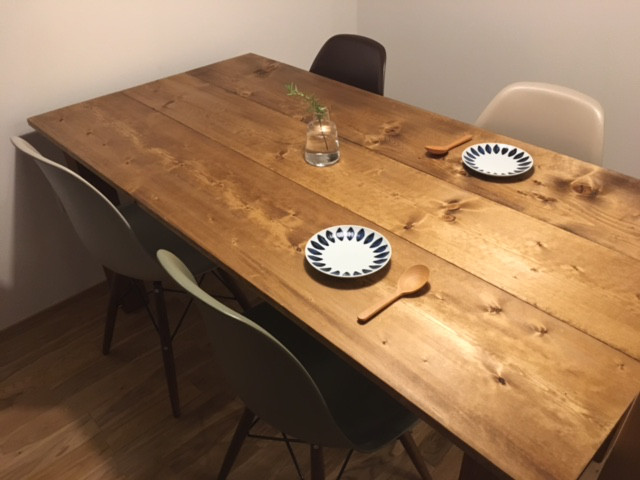 天然無垢材ダイニングテーブル 【1600×800】