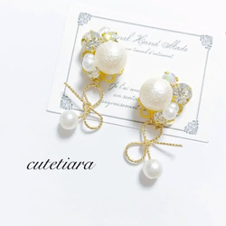 【#1449】ビジュー　パール　ハンドメイドアクセサリー　ピアス　イヤリング イヤリング パール ビジュー のおすすめ人気通販 検索結果