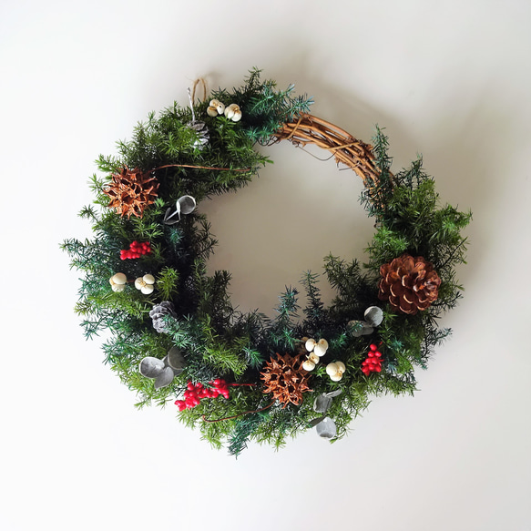 数年飾れるクリスマス三日月リース(プリザーブド） リース chloe