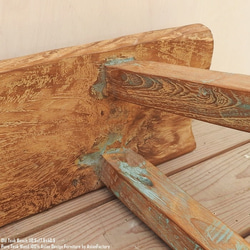 一点物 スツール 木製 110.5cm オールドチーク材 ベンチ 総無垢材 一枚板 アジアン家具 木製いす 天然木 16枚目の画像