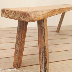 一点物 スツール 木製 110.5cm オールドチーク材 ベンチ 総無垢材 一枚板 アジアン家具 木製いす 天然木 5枚目の画像