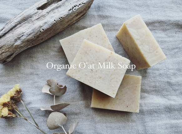 オートミール石鹸　O'at milk Soap オーガニック　石鹸　雑貨石鹸　【1個】 2枚目の画像