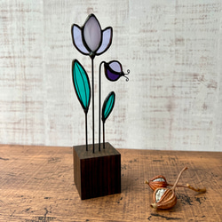 botanical  glass  ( violet flower ) 2枚目の画像