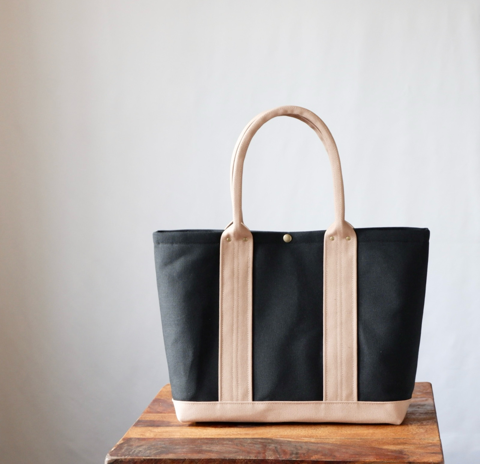 A4トート◇classic |倉敷帆布| ブラック×シナモン 6,020円