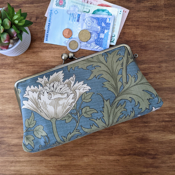 ウィリアムモリス WilliamMorris アネモネ 大容量のがま口長財布 モダ