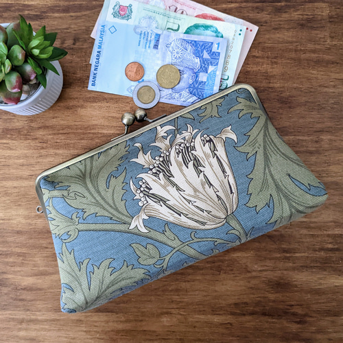 ウィリアムモリス WilliamMorris アネモネ 大容量のがま口長財布 モダ