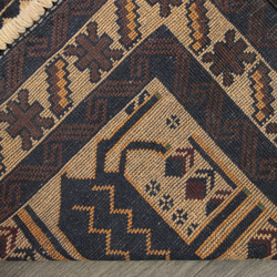 動物モチーフのトライバルラグ　アフガニスタン　部族絨毯　オールド手織り絨毯　ヴィンテージ　86x137cm　＃802 8枚目の画像