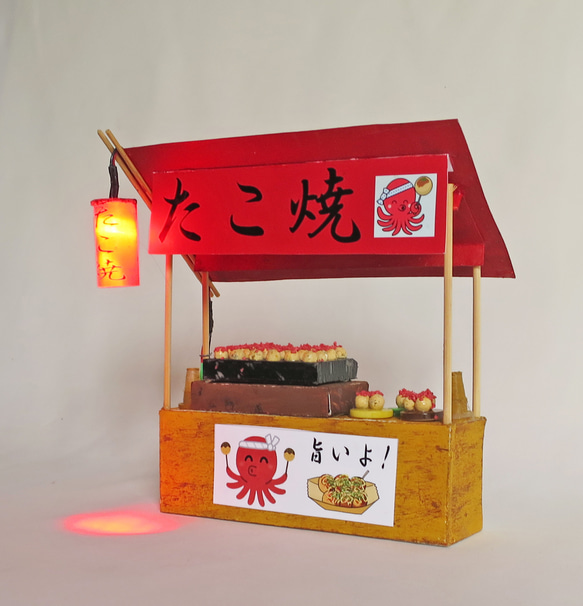 「赤ちょうちん」　たこ焼屋　無着色・組立キット　ジオラマ　ミニチュア　 2枚目の画像