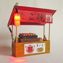 「赤ちょうちん」　たこ焼屋　無着色・組立キット　ジオラマ　ミニチュア　 1枚目の画像