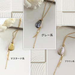 送料無料◆ 【 3色】雫型ロングネックレス　ネックレス 1枚目の画像