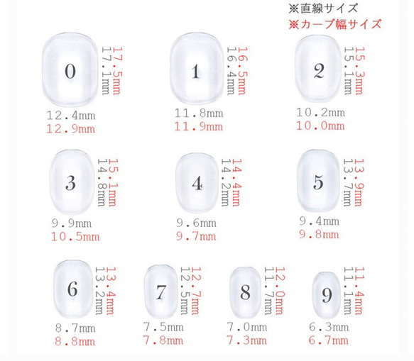 計測用ネイルチップ 1枚目の画像