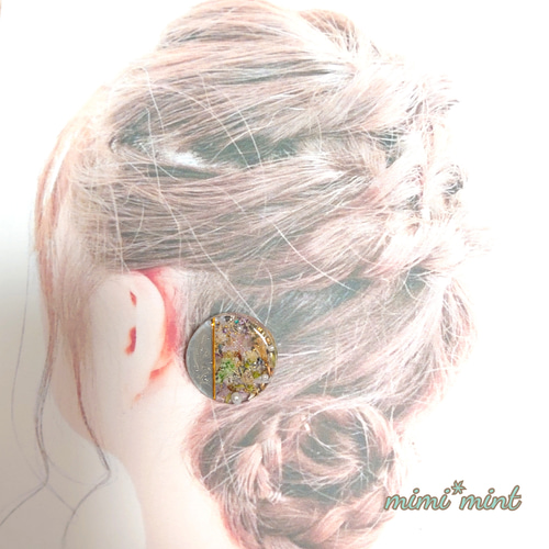 レジン ヘアゴム* ドライフラワー バイカラー HG11 ハンドメイド