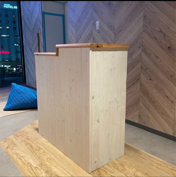 【段差】カウンター レジカウンター　受付カウンター　幅90✖︎高さ105✖︎奥行き38センチ 3枚目の画像