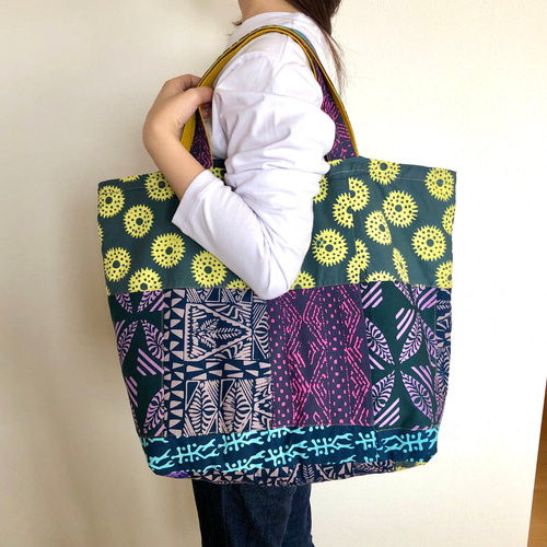 ノアノア　ワイキキ　ハワイ　トートバッグ　フラダンス　ポリネシアン　リバーシブル ノアノア ワイキキ ハワイ トートバッグ フラダンス ポリネシアン