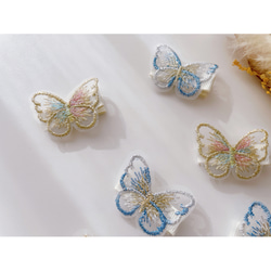 mini butterfly clip   ヘアクリップ　キッズ　ベビー　出産祝い　ちょうちょ　ピン　ハーフバースデー 2枚目の画像