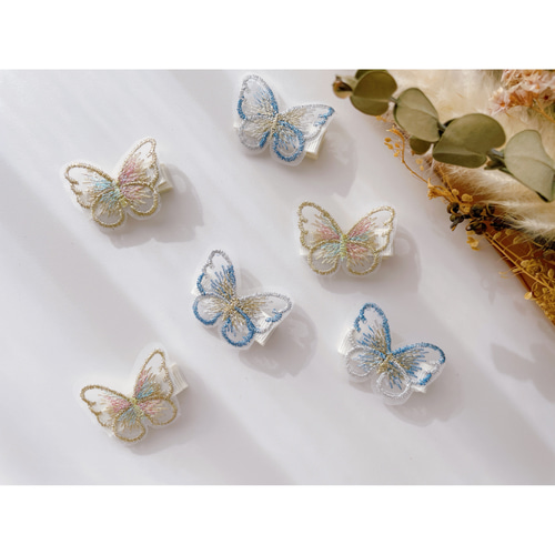 mini butterfly clip ヘアクリップ キッズ ベビー 出産祝い ちょうちょ 