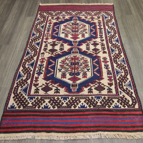 キリム　リアルオールドスマック＆ラグ オールドスマックキリム 195cm×124cm ラグマット ペルシャ｜マライカ