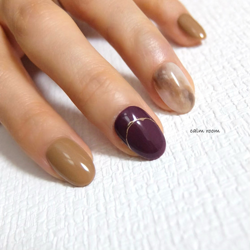 No.415]タイダイ/ニュアンス/秋ネイル/上品/普段使い/お出かけ/旅行  