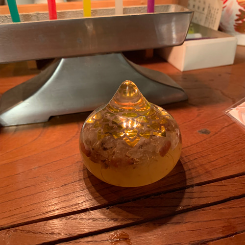 金箔入り如意宝珠 金 立体・オブジェ お守り屋Handmade Oasis 金箔入り如意宝珠 金 立体・オブジェ お守り屋Handmade Oasis
