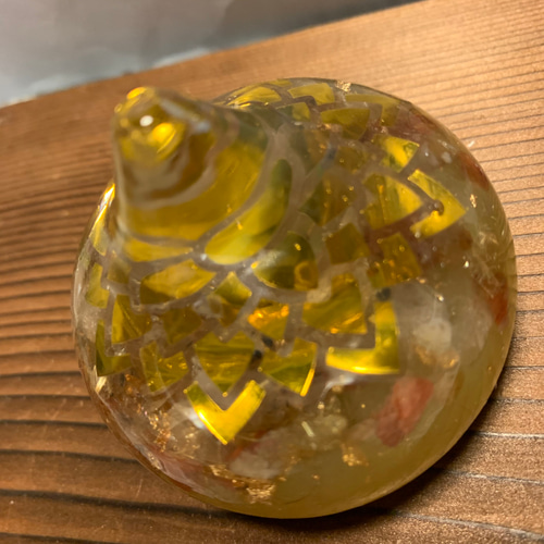 金箔入り如意宝珠 金 立体・オブジェ お守り屋Handmade Oasis 金箔入り如意宝珠 金 立体・オブジェ お守り屋Handmade Oasis