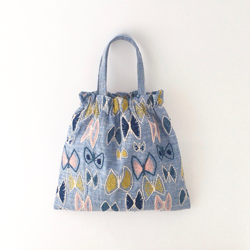 ミナペルホネンskyflower巾着バッグ新品