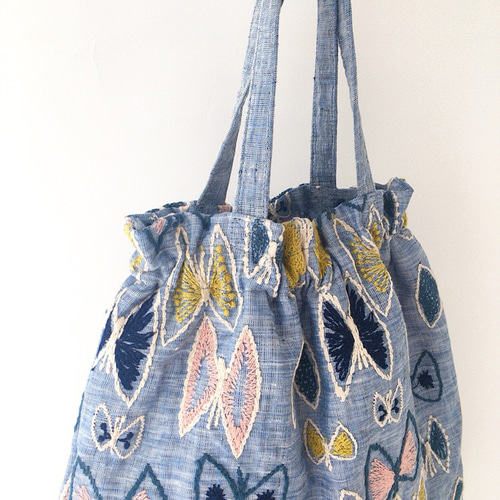 ミナペルホネンskyflower巾着バッグ新品