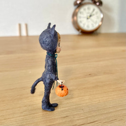 和紙人形 ミニチュアドール 黒猫さん 4枚目の画像