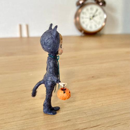 和紙人形 『かわいい黒猫さん』 ミニチュアドール その他置物