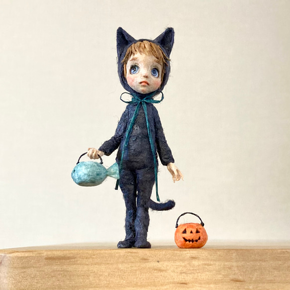和紙人形 ミニチュアドール 黒猫さん 10枚目の画像