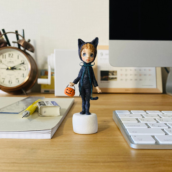 和紙人形 ミニチュアドール 黒猫さん 11枚目の画像