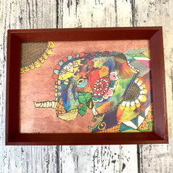 原画販売】ガネーシャの絵（2Lサイズ）アジアンインテリア額付き 絵画