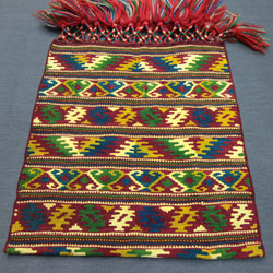 ホリジンバッグ　アフガニスタン　トライバルラグ　オールド手織りキリム　46x50cm　＃764 2枚目の画像