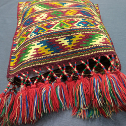 ホリジンバッグ　アフガニスタン　トライバルラグ　オールド手織りキリム　46x50cm　＃764 5枚目の画像