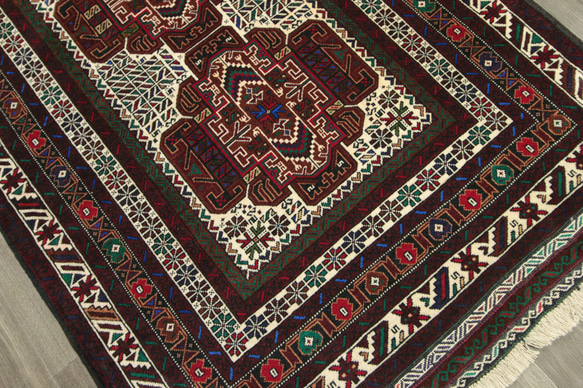 新品　ペルシアンバルーチ　手織り絨毯　アフガニスタン　トライバルラグ　119x218cm　＃76 5枚目の画像