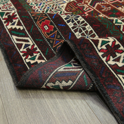 新品　ペルシアンバルーチ　手織り絨毯　アフガニスタン　トライバルラグ　119x218cm　＃76 8枚目の画像
