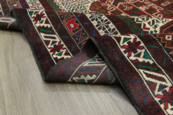 新品　ペルシアンバルーチ　手織り絨毯　アフガニスタン　トライバルラグ　119x218cm　＃76 8枚目の画像