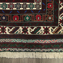 新品　ペルシアンバルーチ　手織り絨毯　アフガニスタン　トライバルラグ　119x218cm　＃76 6枚目の画像