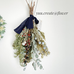 『yuu.create@flower』ユーカリともみの木のスワッグ 1枚目の画像