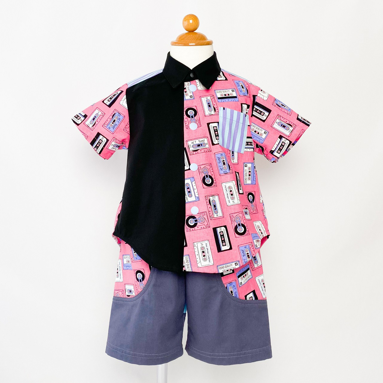 半袖シャツ　カセットテープ（90-100size）